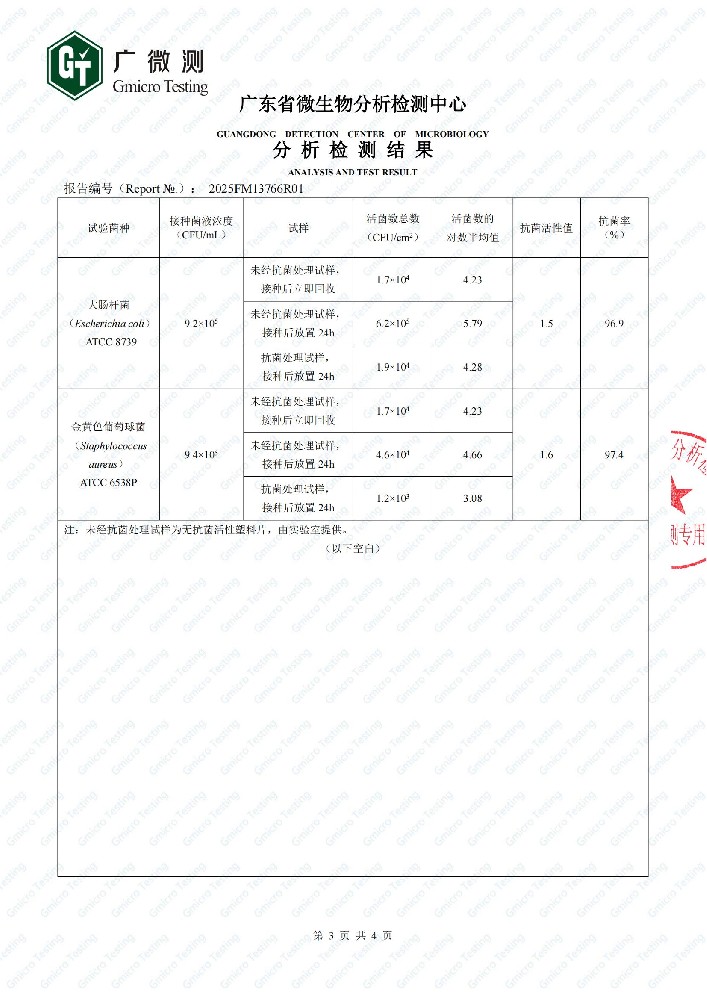 塑料母?？咕蕶z測報(bào)告